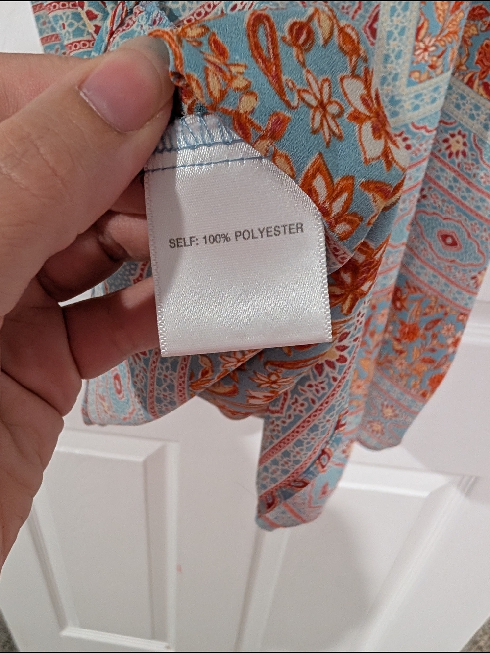 Rose & Olive Light Blue & Orange Floral Boho Tunic in Size 2X - Picture 9 of 9